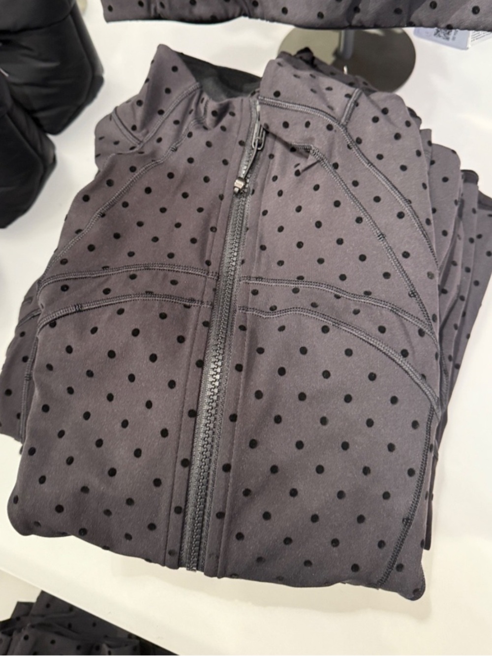 Lululemon Black Polka Dot Flocked Define Jacket Full Length